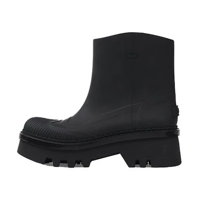 (W) Chloe Ankle Boot 'Fashion Round Toe Black Slip-On'