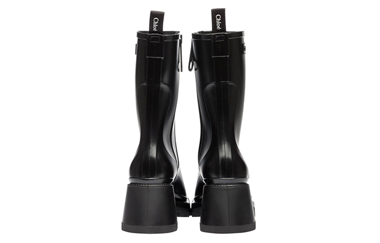 Shop (W) Chloe Betty Bottines Hautes à Bout Carré en Cuir ''Noir'' CHC19W239G8-001