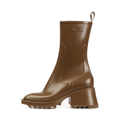 (W) Chloe Betty PVC Rain Boot 'Brown Chelsea'