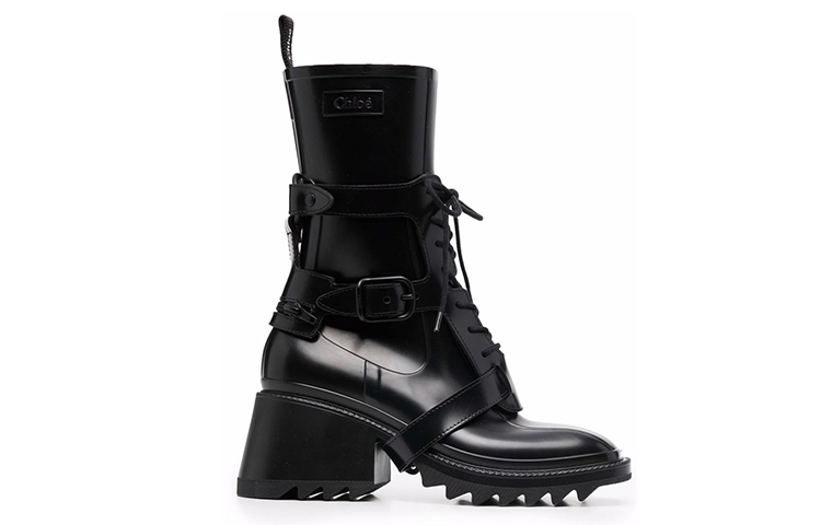 Order (W) Sepatu Boot Chloe 'Kasual Sederhana High-Top Pendek Hitam' CHC21A491G8-001