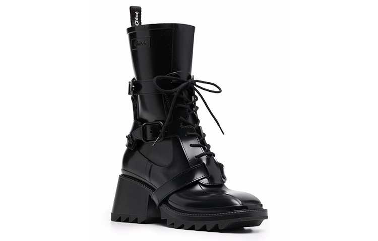 Lookbook (W) Sepatu Boot Chloe 'Kasual Sederhana High-Top Pendek Hitam' CHC21A491G8-001