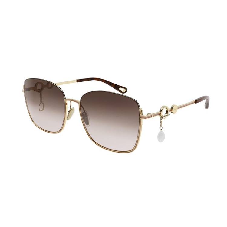 (Women) Chloe Butterfly Sunglasses for Women Gold with Cutout Design. CH0070SK 003
