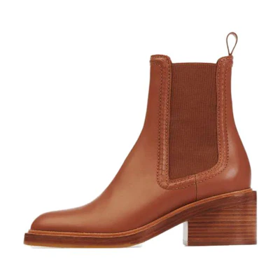 (W) Chloe Chelsea Boot 'Brown Calfskin'