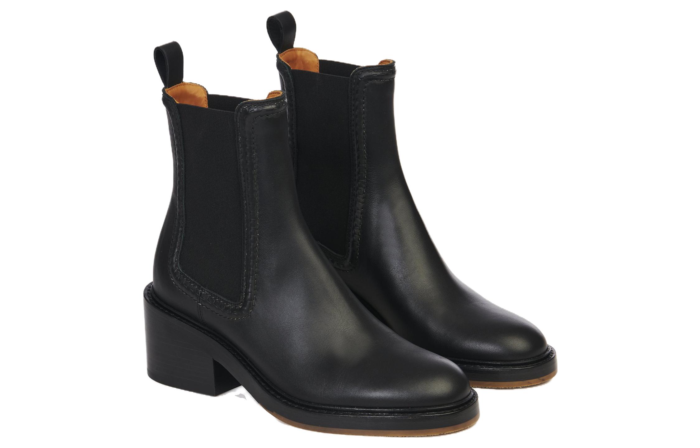 (W) Chloé Mallo Heeled Ankle Boots 'Black' 圖 3