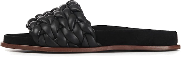 (Women) Chloé Kacey Leather Woven Slide 'Black' CHC22S557X6001 (Women) Chloé Kacey Leather Woven Slide 'Black' CHC22S557X6001