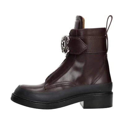 (W) Chloé Leather Ankle Boots with Buckle 'Brown'