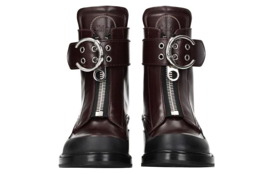 (W) Chloé Leather Ankle Boots with Buckle 'Brown' 圖 3