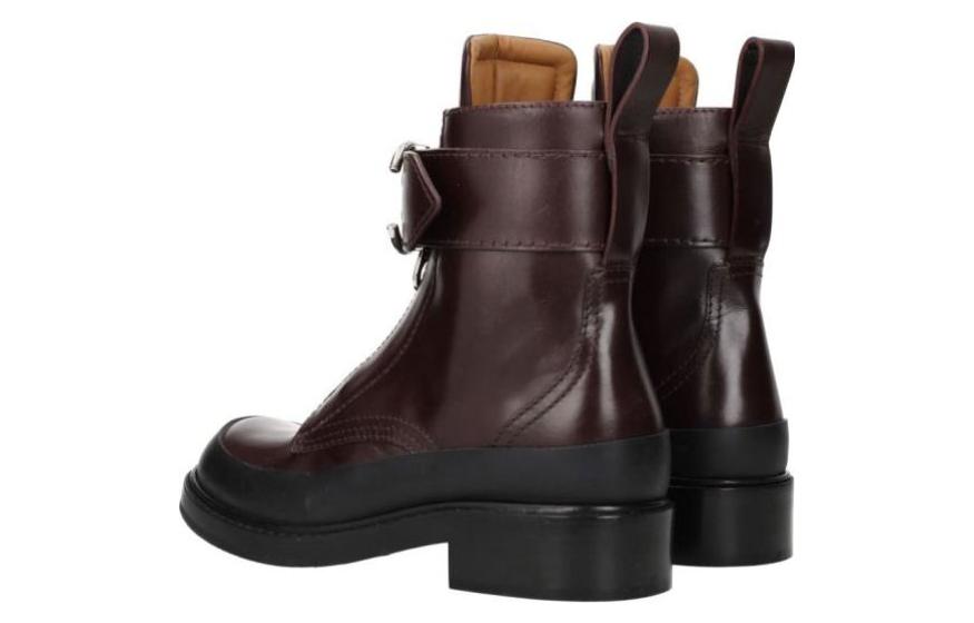 (W) Chloé Leather Ankle Boots with Buckle 'Brown' 圖 4