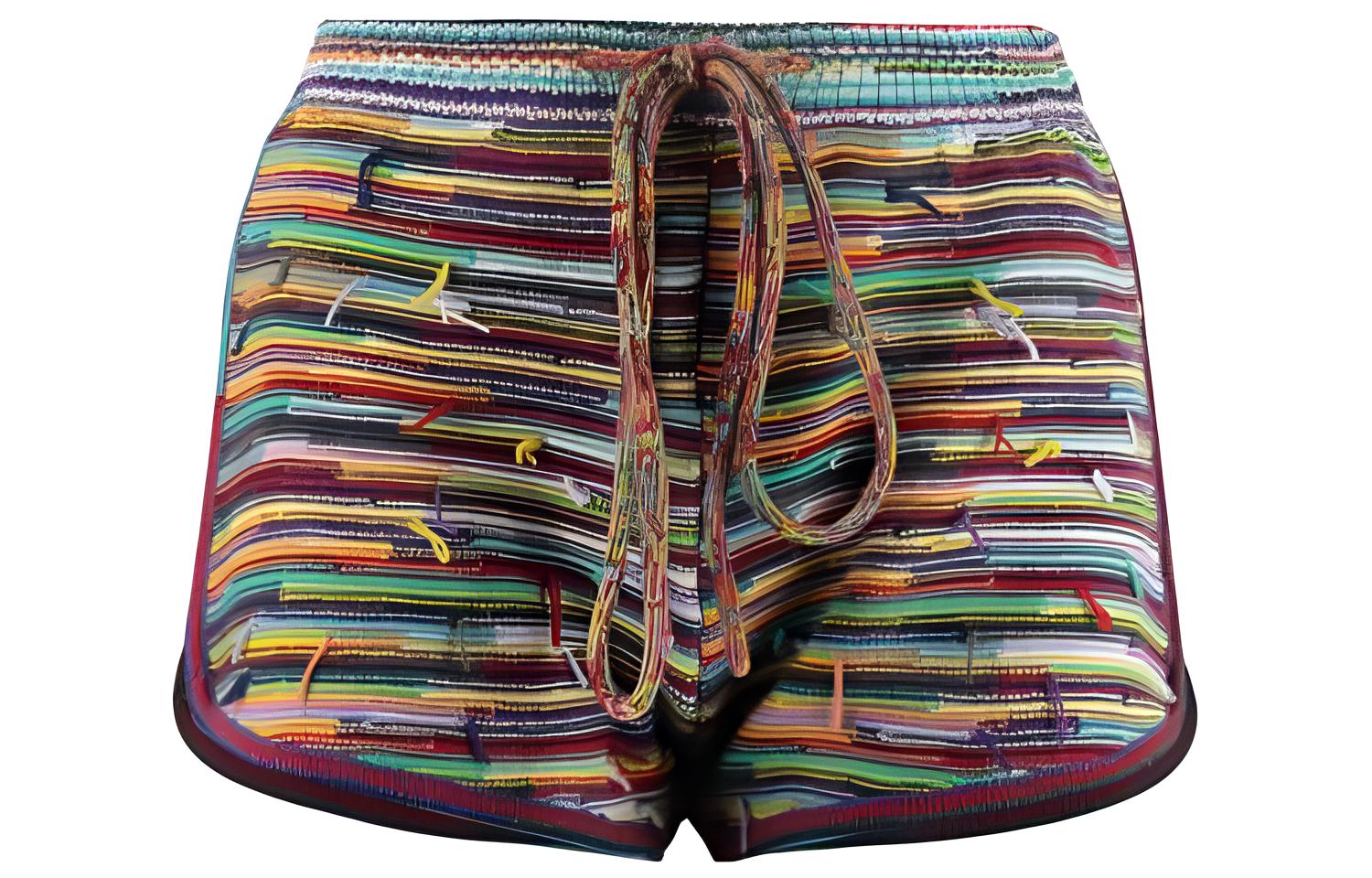 (Women) Chloe Chloé SS22  Floral Striped Belted Casual Shorts. CHC22SMS026009CA