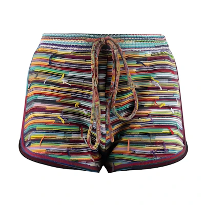 (Women) Chloe Chloé SS22 Floral Striped Belted Casual Shorts. CHC22SMS026009CA