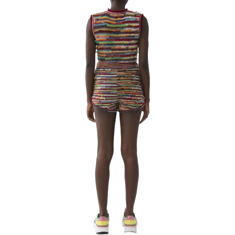 Purchase (W) Chloe SS22 Seluar Pendek Santai Bercorak Bunga Bergaris dengan Tali Pinggang. CHC22SMS026009CA