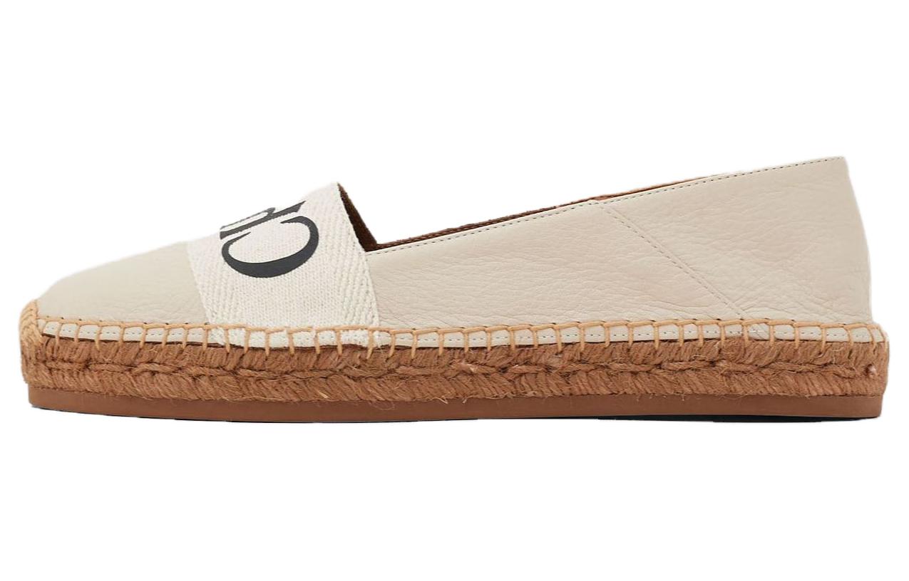 (W) Chloe Flat 'Wooden White Fisherman'