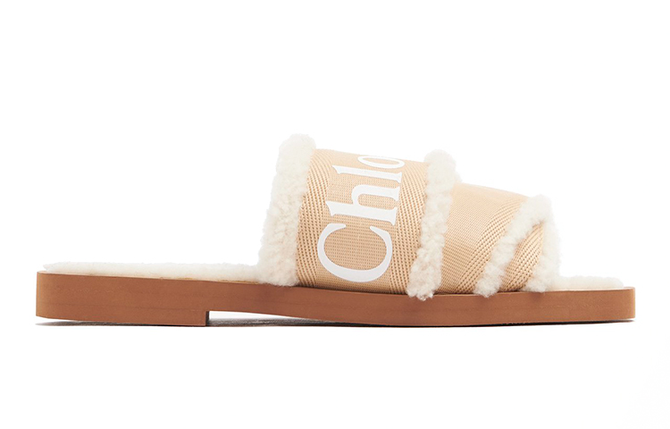 Order (W) Chloe Flat Slide 'Beige Shearling' Pelapik Bulu CHC21W543U5275
