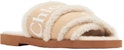 (W) Chloe Flat Slide 'Beige Shearling' Pelapik Bulu CHC21W543U5275