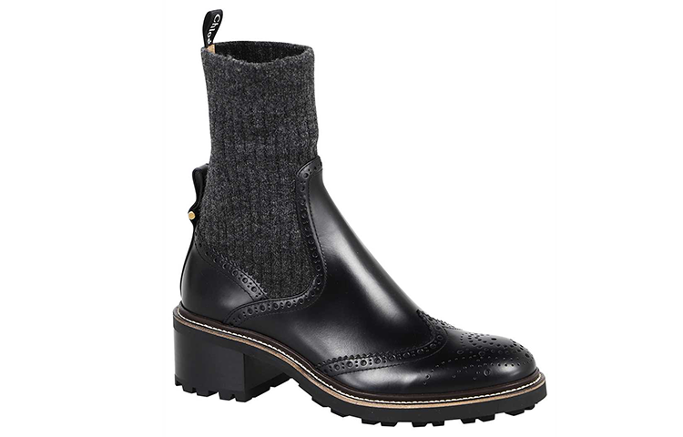 Order (W) 蔻依 Franne 35 黑色针织袜短靴 CHC20W375N4001