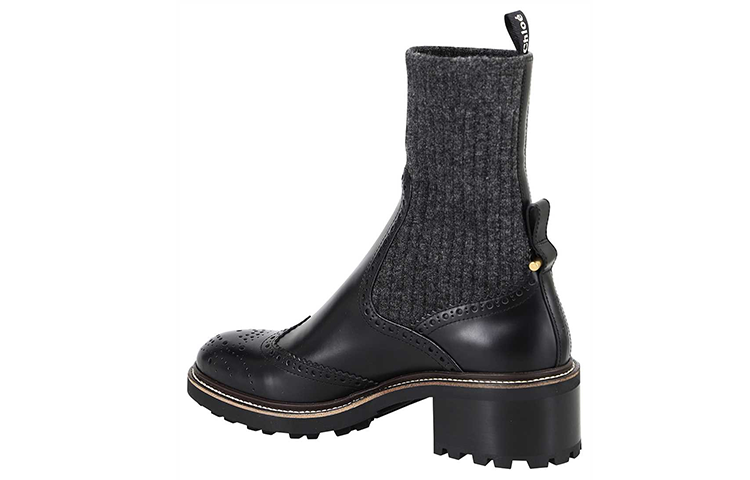 Lookbook (W) 蔻依 Franne 35 黑色针织袜短靴 CHC20W375N4001