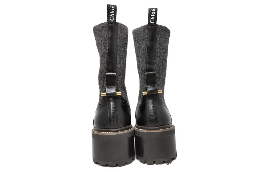 Purchase (W) 蔻依 Franne 35 黑色针织袜短靴 CHC20W375N4001