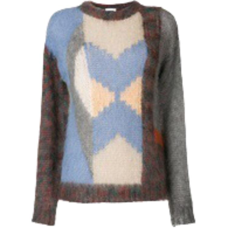 (Women) Chloe FW21 Colorblock Knit Crewneck Sweater Multicolor. 17HMP1617H550NR9CI