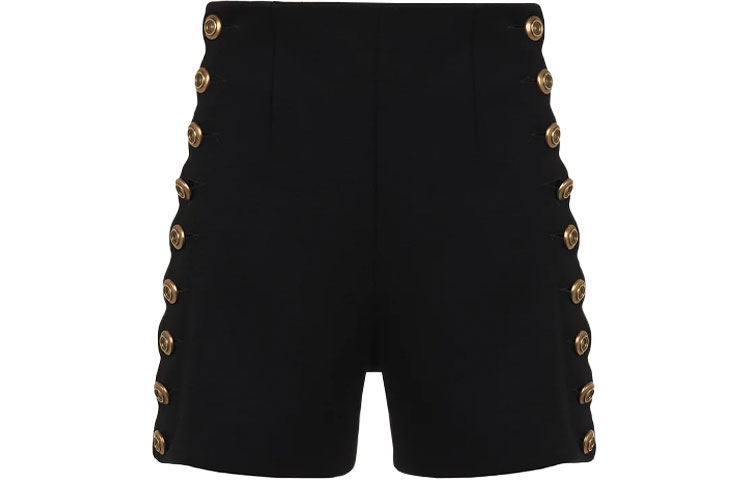 Order (W) Chloe FW21 Seluar Pendek Knit Tinggi Gaya Tentera Wanita Hitam CHC18SJS70082001