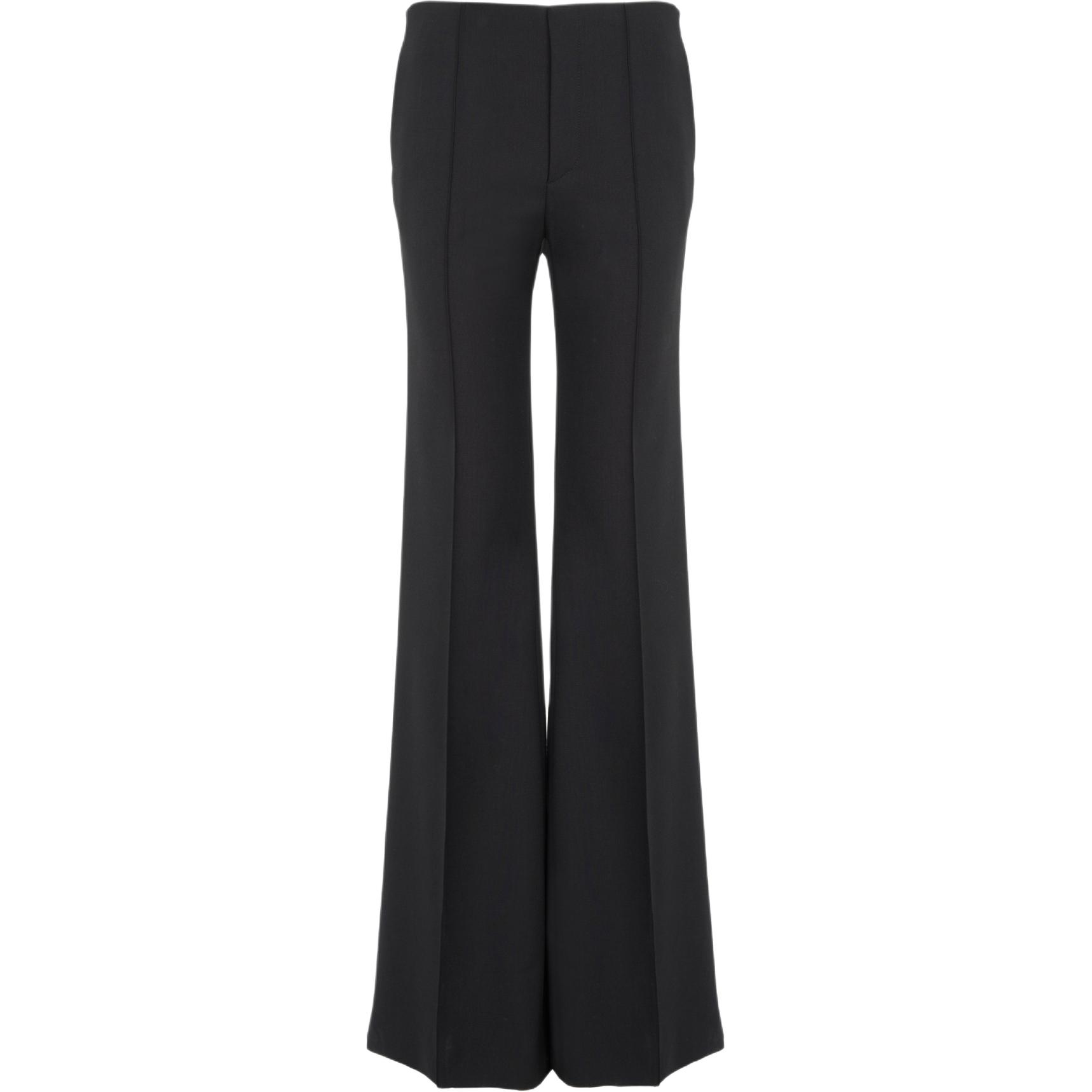 Order (W) Chloe FW24 Seluar Flare Pinggang Rendah dengan Poket Hitam Kasual Trendy CH24APA44062-001