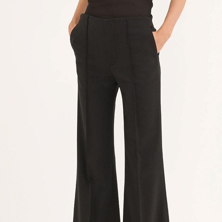 Details for (W) Chloe FW24 Seluar Flare Pinggang Rendah dengan Poket Hitam Kasual Trendy CH24APA44062-001