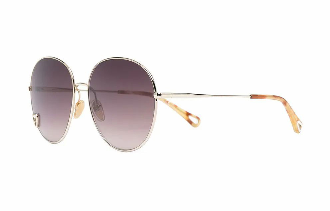 (Women) Chloe Gold Metal Frame Sunglasses. CH0027S001