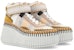 (Women) Chloe High-Top Wedge Sneakers 'Brown Polyester Lace-Up' CHC23U868SY026E