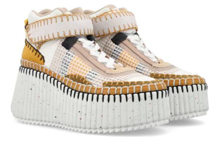 Lookbook (W) Baskets Compensées Montantes Chloe ''Marron Polyester à Lacets'' CHC23U868SY026E
