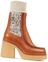 Order (W) Chloe Jamie Sepatu Bot Chelsea Calfskin Hak Tinggi 'Coklat' CHC22A525AA210