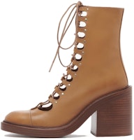 (Women) Chloe Lace-Up Block Heel Ankle Boots 'Brown Leather' CHC22S559L0210 (Women) Chloe Lace-Up Block Heel Ankle Boots 'Brown Leather' CHC22S559L0210