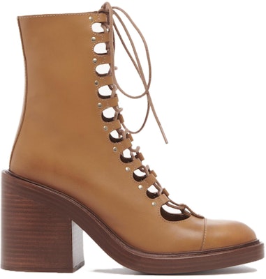 (Women) Chloe Lace-Up Block Heel Ankle Boots 'Brown Leather' CHC22S559L0210 Order (Women) Chloe Lace-Up Block Heel Ankle Boots 'Brown Leather' CHC22S559L0210