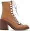 Order (W) But Ankle Kulit Coklat Bertumit Blok Bertali Chloe CHC22S559L0210