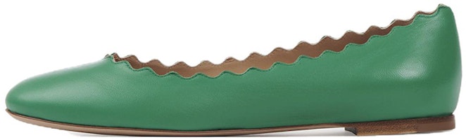 (Women) Chloe Lauren 'Green Leather Round Toe Slip-On' CHC16A1607531K (Women) Chloe Lauren 'Green Leather Round Toe Slip-On' CHC16A1607531K
