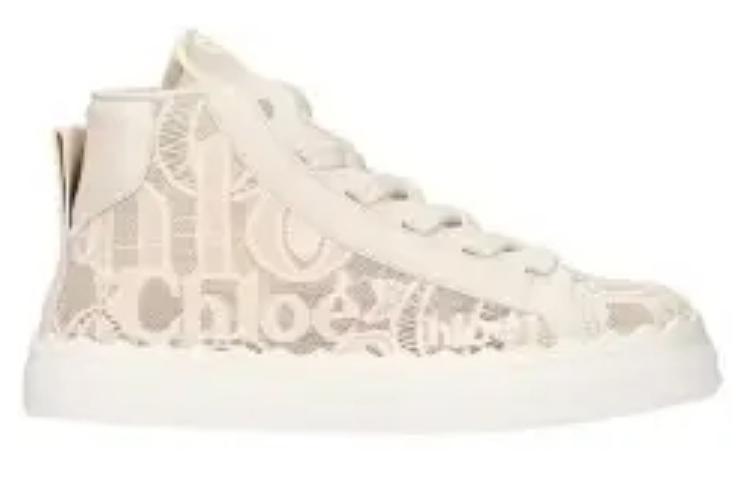 Order Chloé Lauren 蕾絲高筒運動鞋 女款 淺米色