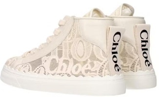 Chloé Lauren 蕾絲高筒運動鞋 女款 淺米色 Purchase Chloé Lauren 蕾絲高筒運動鞋 女款 淺米色
