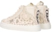 Purchase Chloé Lauren 蕾絲高筒運動鞋 女款 淺米色