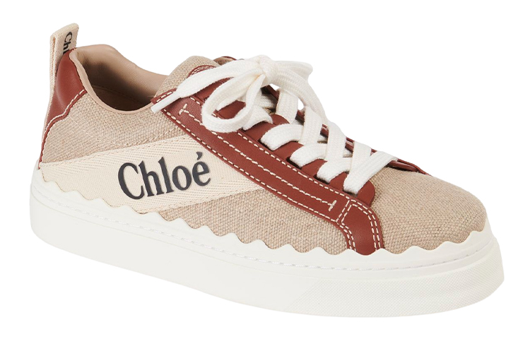 (W) Chloe Lauren Sneaker 'Beige Canvas and Leather' 圖 3