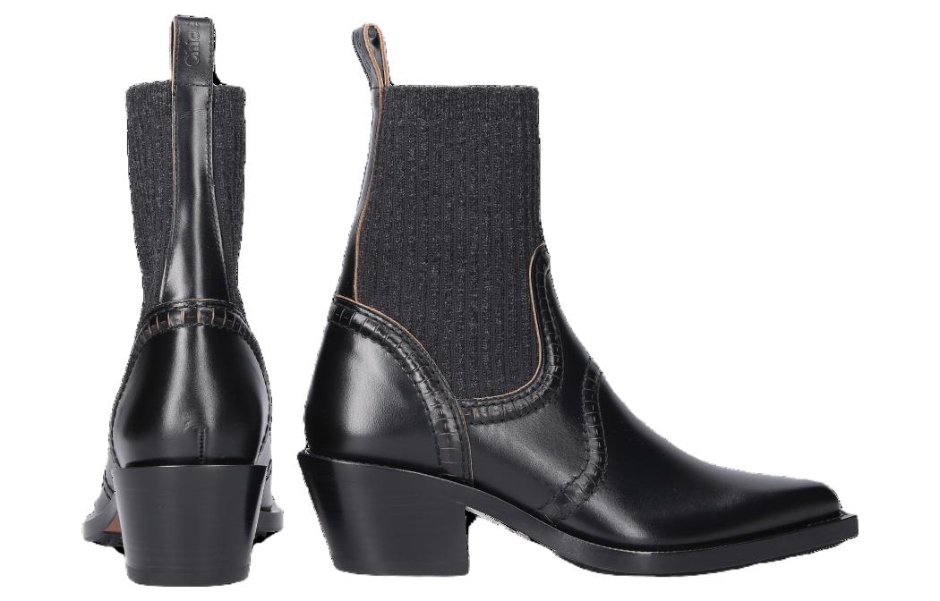 (W) Chloe Leather Ankle Boots 'Black Fashion' 圖 4