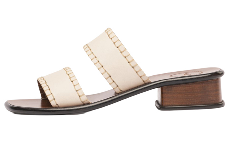 (W) Chloe Leather Beige 'Scripted Fashion Slide'