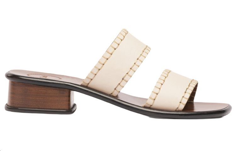 (W) Chloe Leather Beige 'Scripted Fashion Slide' 圖 2