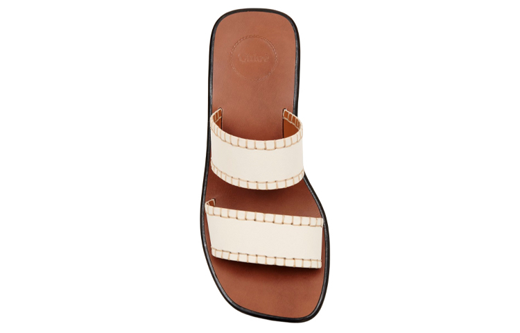 (W) Chloe Leather Beige 'Scripted Fashion Slide' 圖 4
