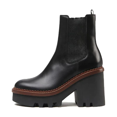 (W) Chloe Leather Boots 'Black CMFT Chelsea'