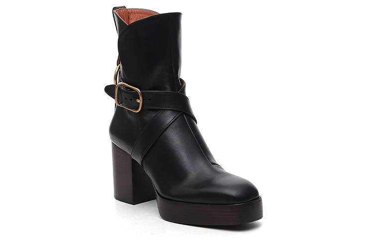 (W) Chloe Leather Buckle Ankle Boot 'Black' 圖 2