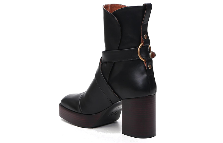 (W) Chloe Leather Buckle Ankle Boot 'Black' 圖 4
