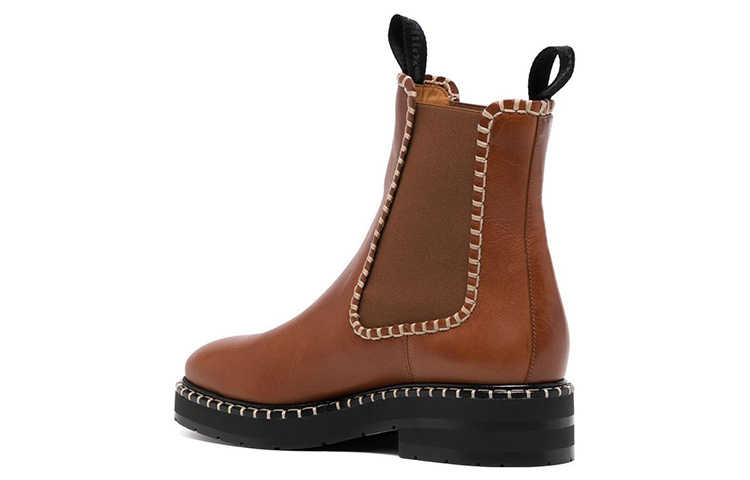 Shop (W) クロエ レザー チェルシーブーツ (ブラウン) CHC22W71679244365W