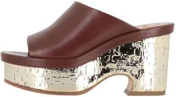 (Women) Chloe Leather Chunky Heel 'Fashion Mule Brown' CHC23U863D925L (Women) Chloe Leather Chunky Heel 'Fashion Mule Brown' CHC23U863D925L