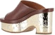 (W) Chloe Tumit Kasut Kulit 'Fashion Mule Coklat' CHC23U863D925L