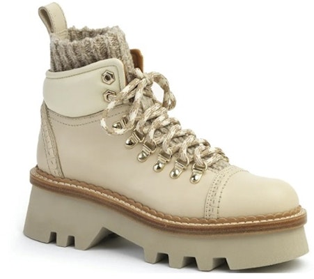 (Women) Chloe Leather Lace-Up Ankle Boots 'Beige' CHC23S748BI00L Shop (Women) Chloe Leather Lace-Up Ankle Boots 'Beige' CHC23S748BI00L
