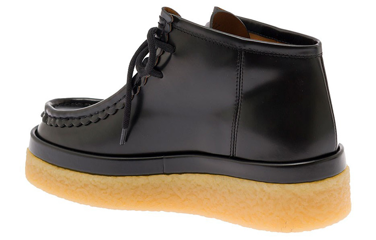 Lookbook (W) Botas Negras de Plataforma con Cordones de Cuero Chloe para Mujer CHC22A66706001