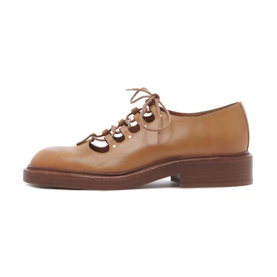 (W) Chloe Leather Lace-Up Round Toe 'Orange Brown'